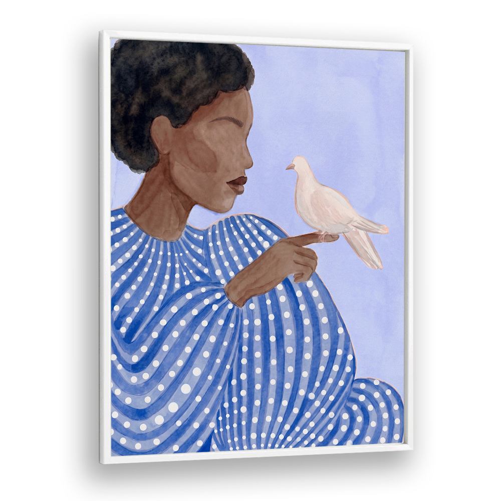 SERENE WOMAN AND DOVE