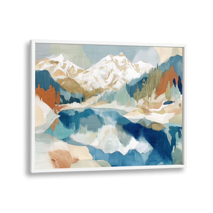 WINTER ALPINE LAKE SCENE