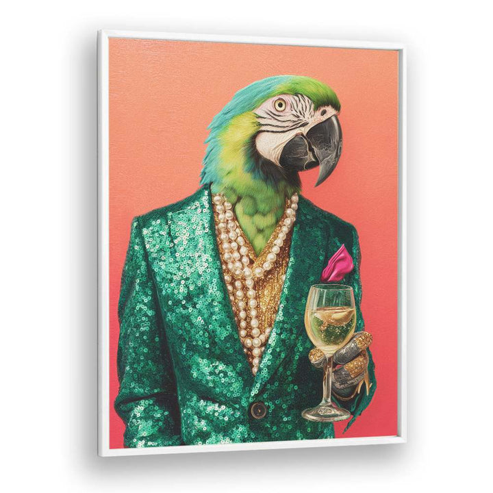 DAPPER PARROT WITH WINE