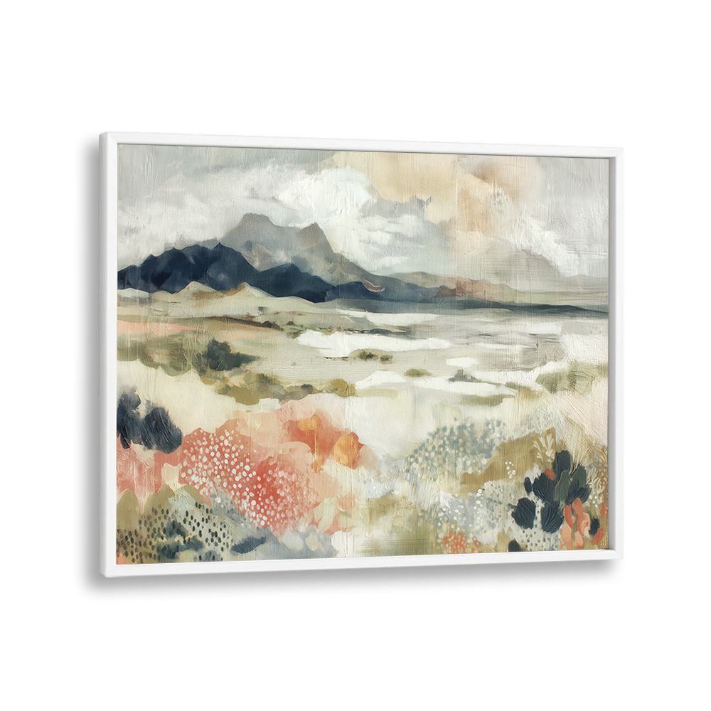 DESERT WILDFLOWERS AND DISTANT MOUNTAINS