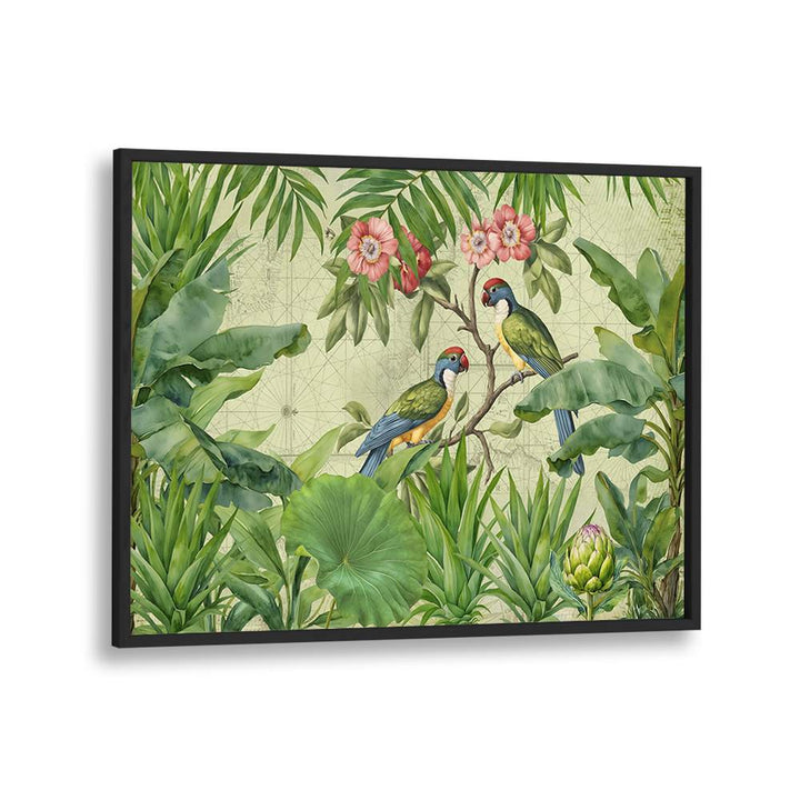 JUNGLE PARROTS VINTAGE MAP