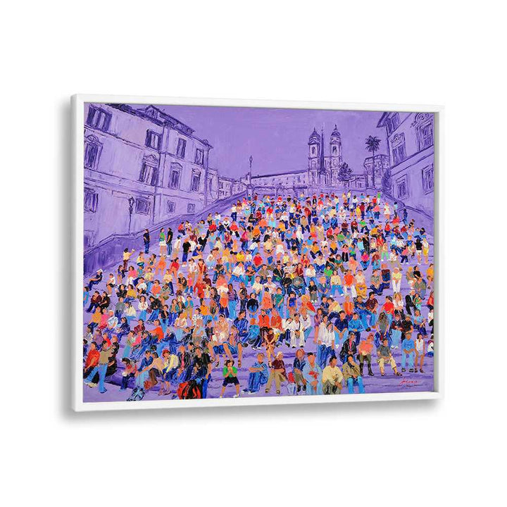 PURPLE SPANISH STEPS CROWD