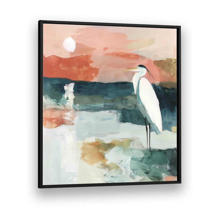 HERON AT MOONLIT SHORE