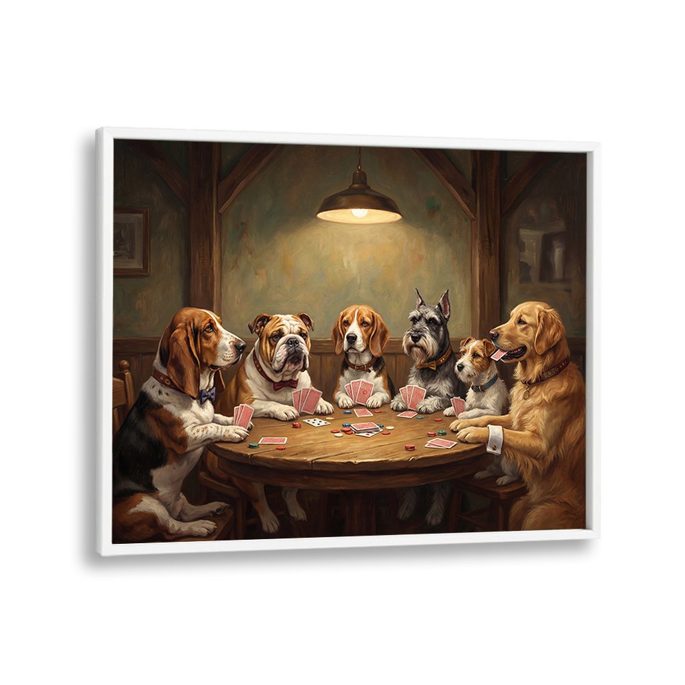 DOGS PLAYING POKER