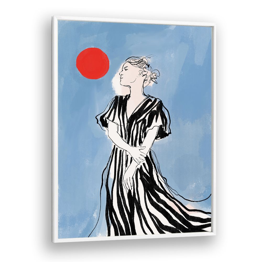 ELEGANT WOMAN RED SUN