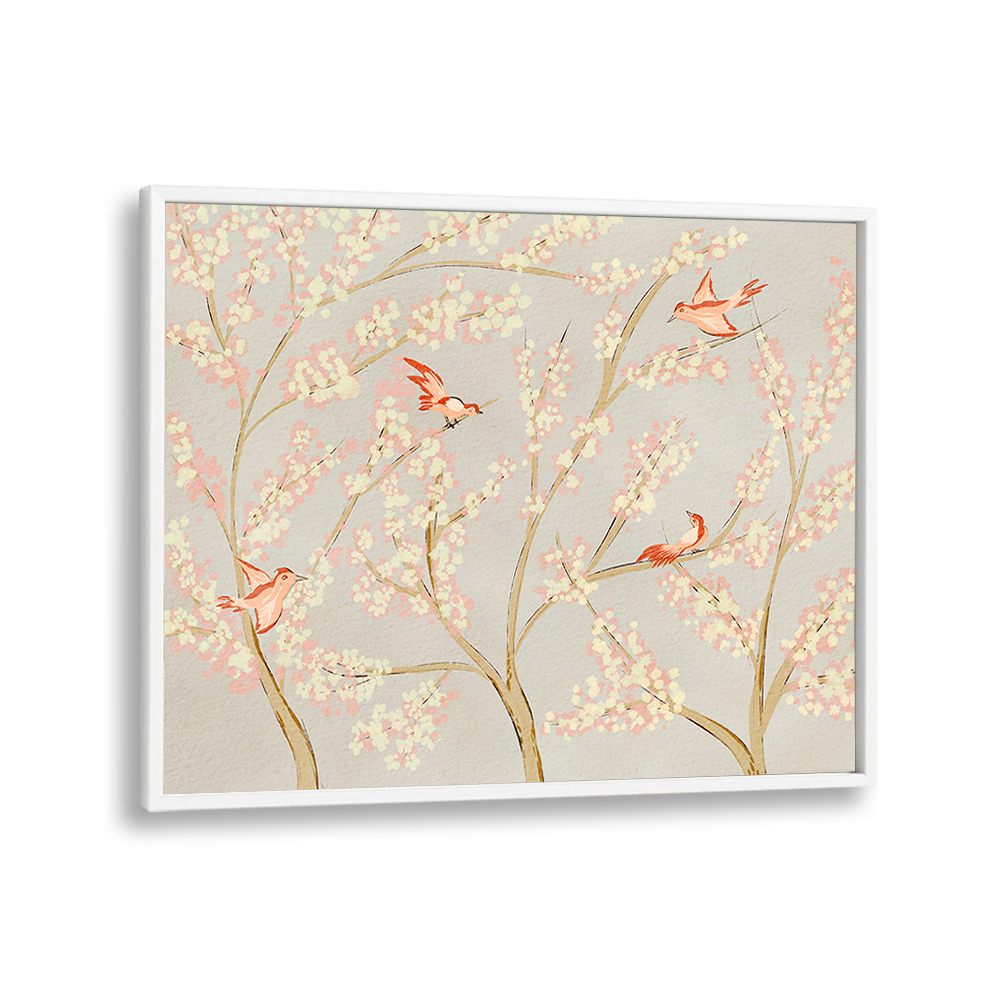PINK BIRDS SPRING BLOSSOMS