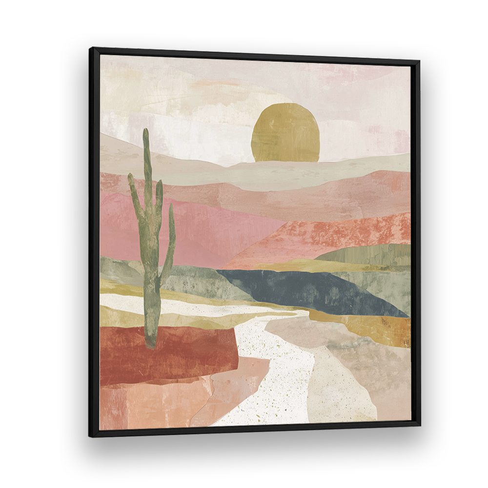 DESERT PATH WITH SAGUARO AND SUN