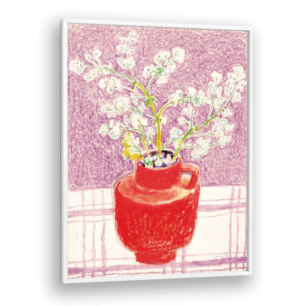 BRIGHT FLOWERS RED VASE