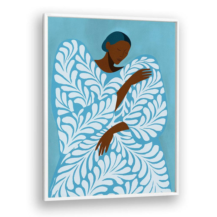 SERENE WOMAN BLUE PATTERN