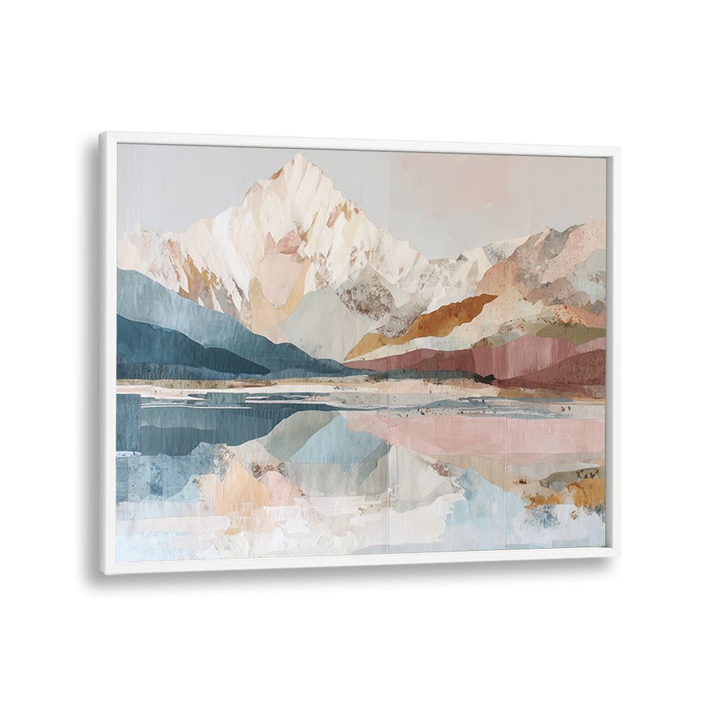 MOUNTAIN MIRROR ON FROZEN LAKE