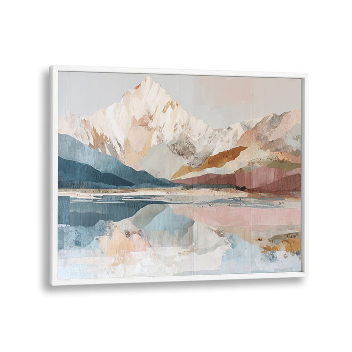 MOUNTAIN MIRROR ON FROZEN LAKE