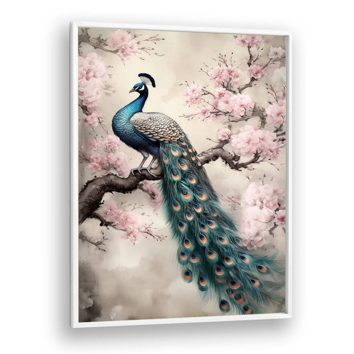PEACOCK ON BLOSSOM BRANCH