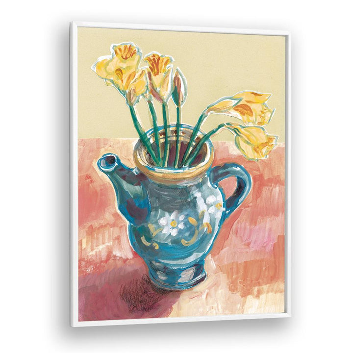 DAFFODILS IN BLUE TEAPOT