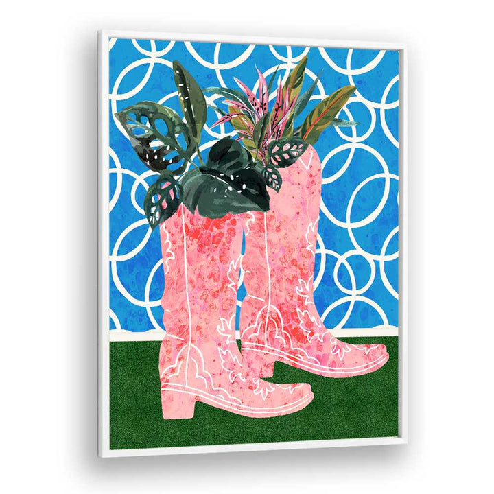 PINK BOOTS GREEN PLANTS