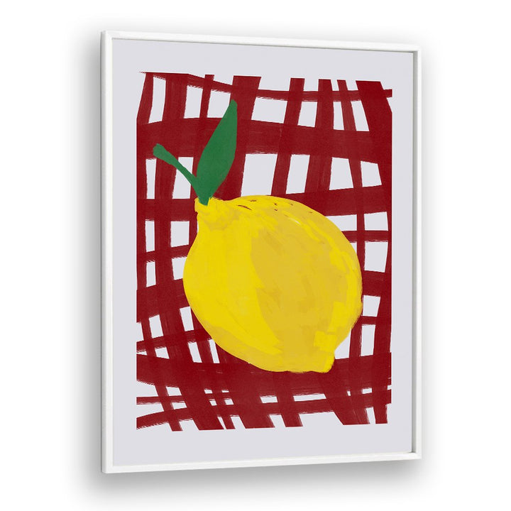 BRIGHT LEMON RED GRID