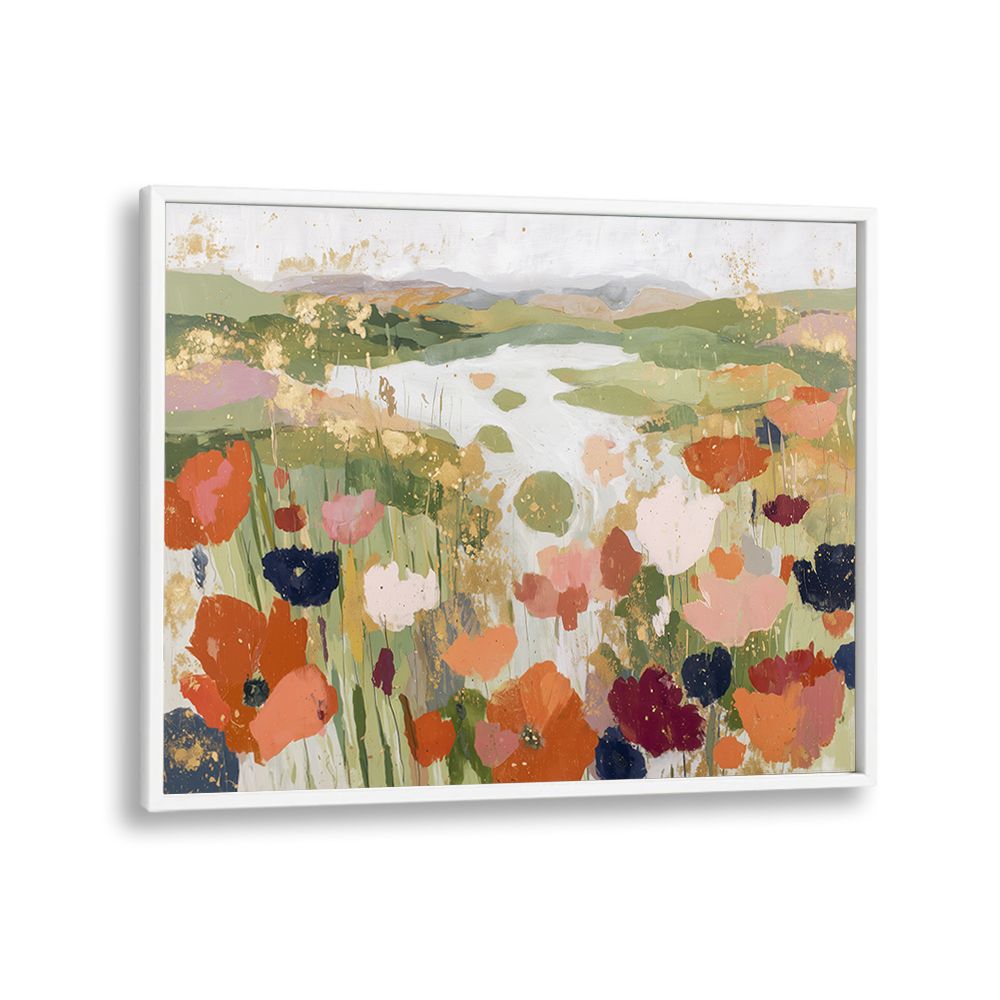POPPY FIELD WITH WINDING STREAM