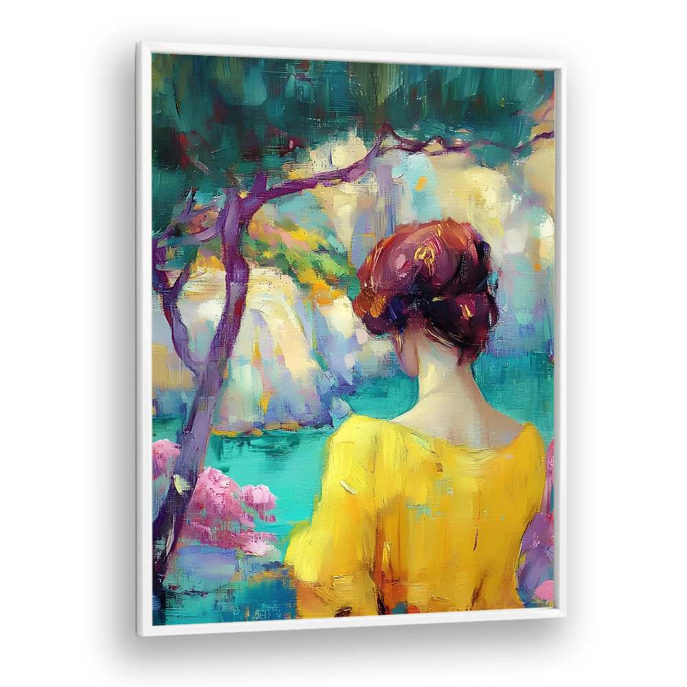 WOMAN IN COLORFUL GARDEN