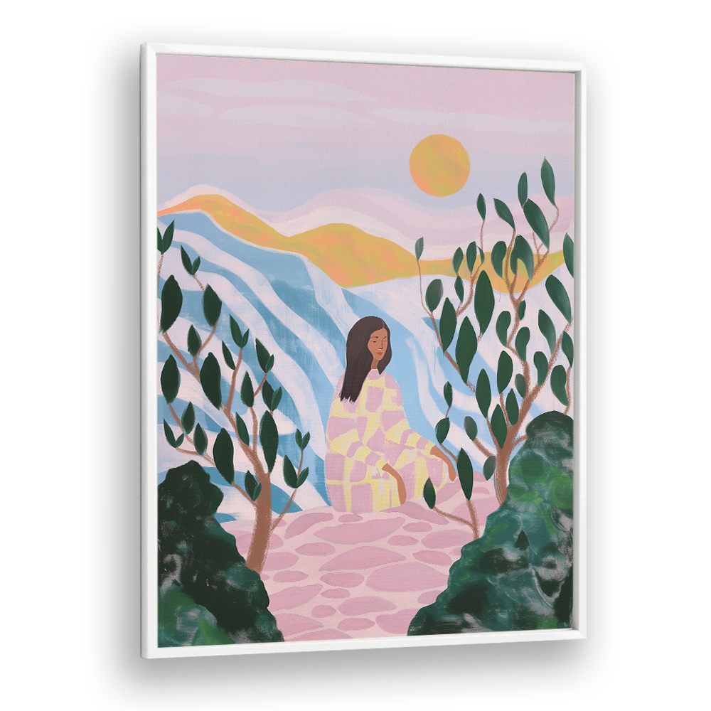 WOMAN IN SERENE LANDSCAPE