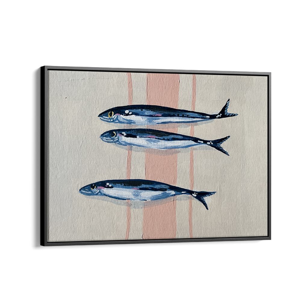 THREE BLUE SARDINES
