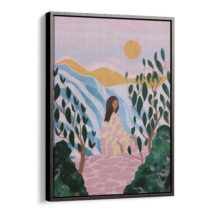 WOMAN IN SERENE LANDSCAPE