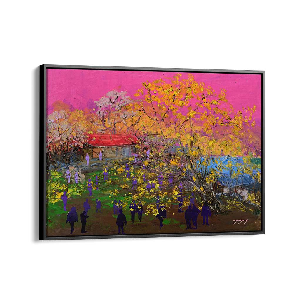VIBRANT VILLAGE SCENE