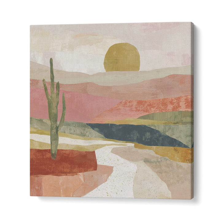 DESERT PATH WITH SAGUARO AND SUN