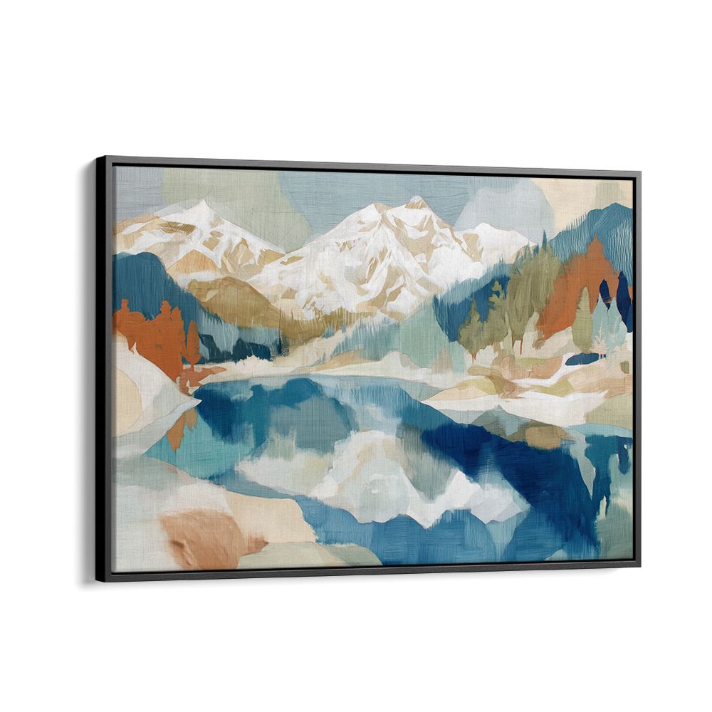 WINTER ALPINE LAKE SCENE