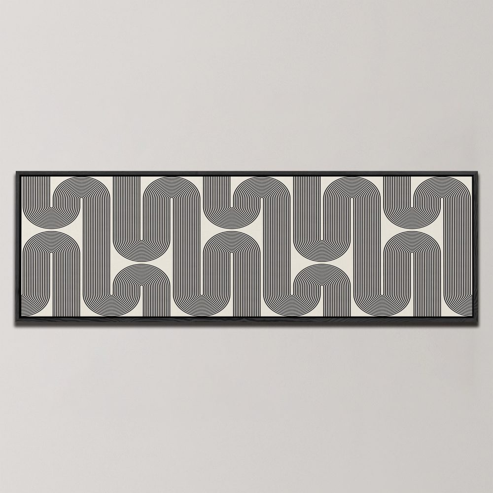 FLOWING GEOMETRIC LINES , PANORAMIC ART