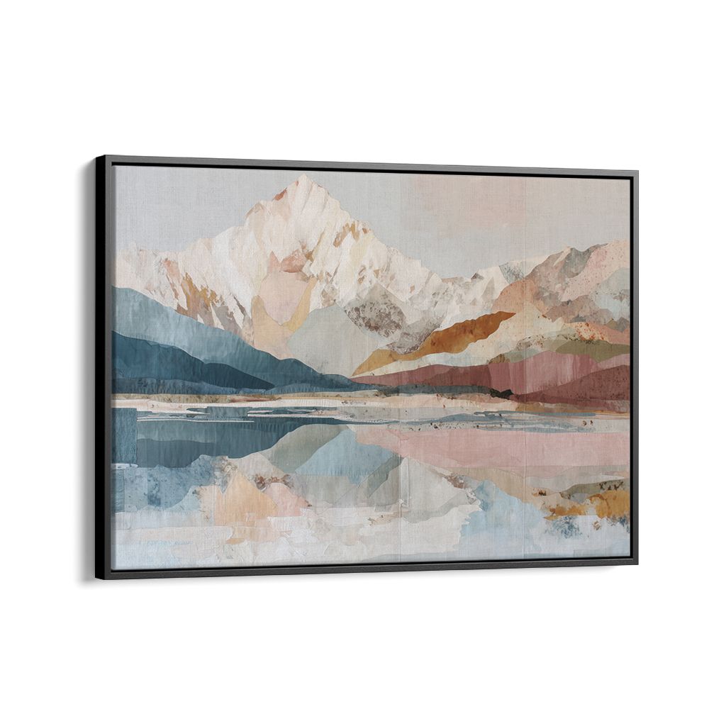 MOUNTAIN MIRROR ON FROZEN LAKE