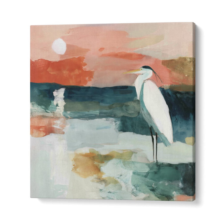 HERON AT MOONLIT SHORE