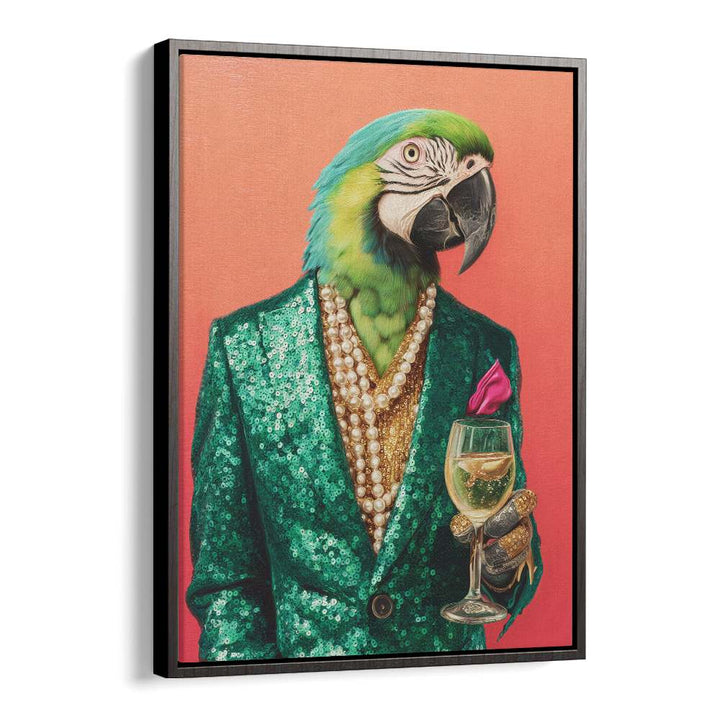 DAPPER PARROT WITH WINE
