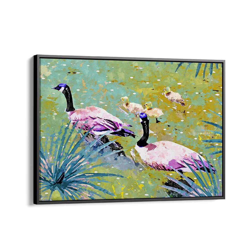 VIBRANT GEESE FAMILY POND