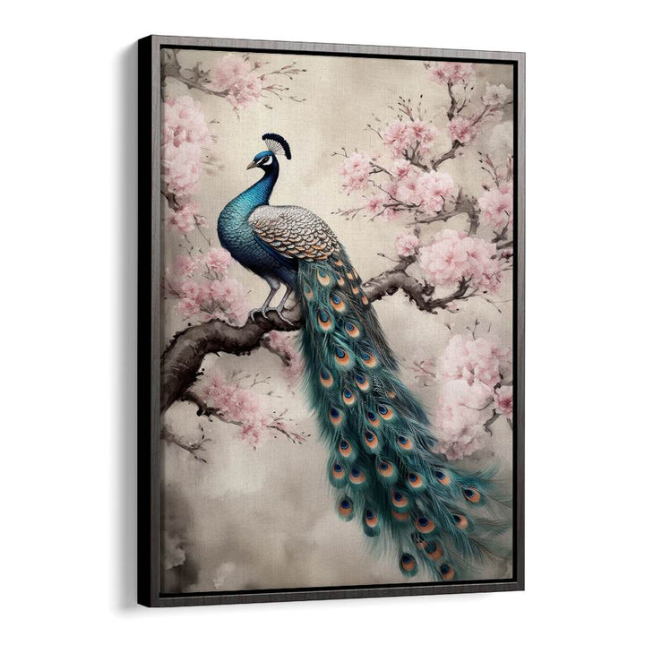 PEACOCK ON BLOSSOM BRANCH