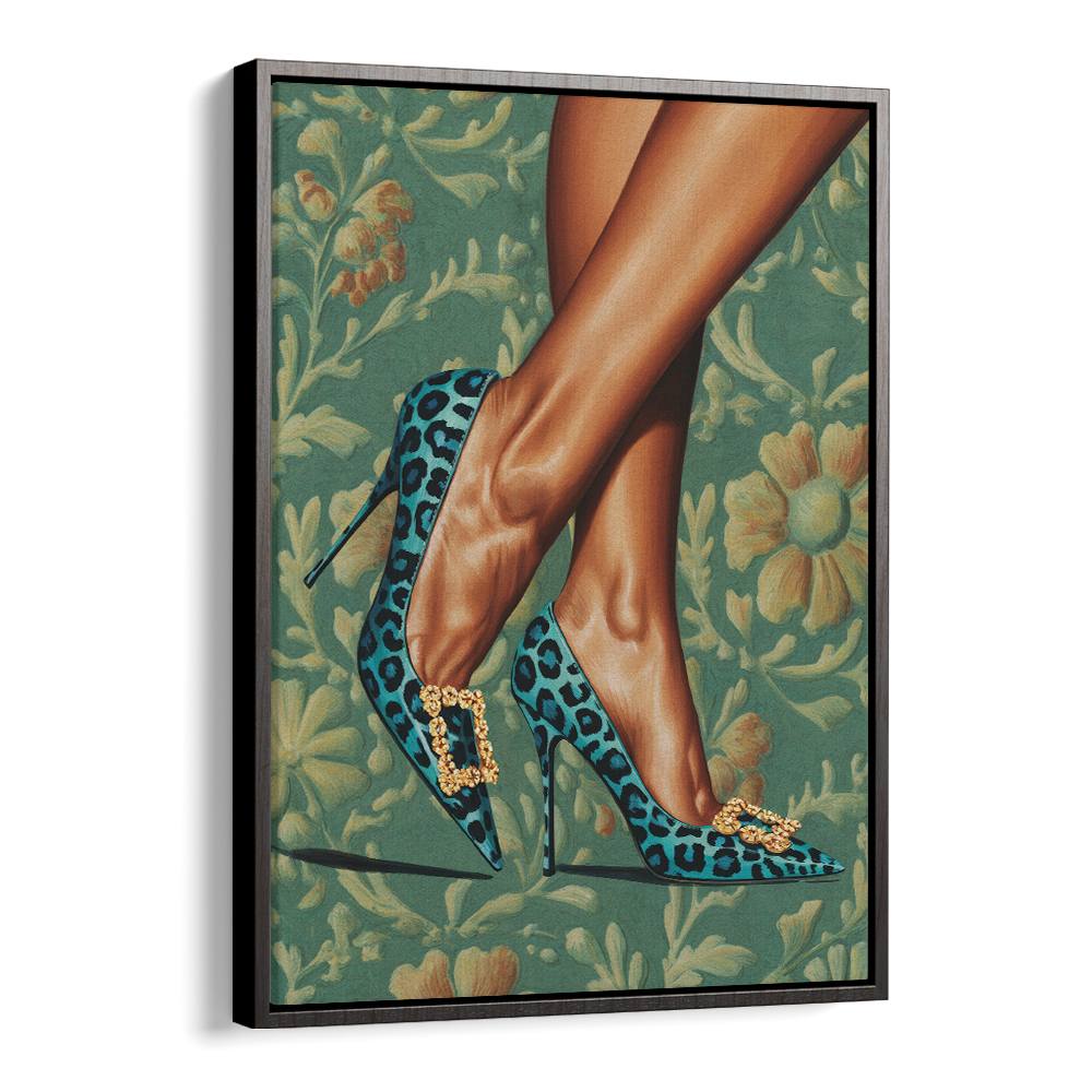 GLAMOROUS BLUE LEOPARD HEELS