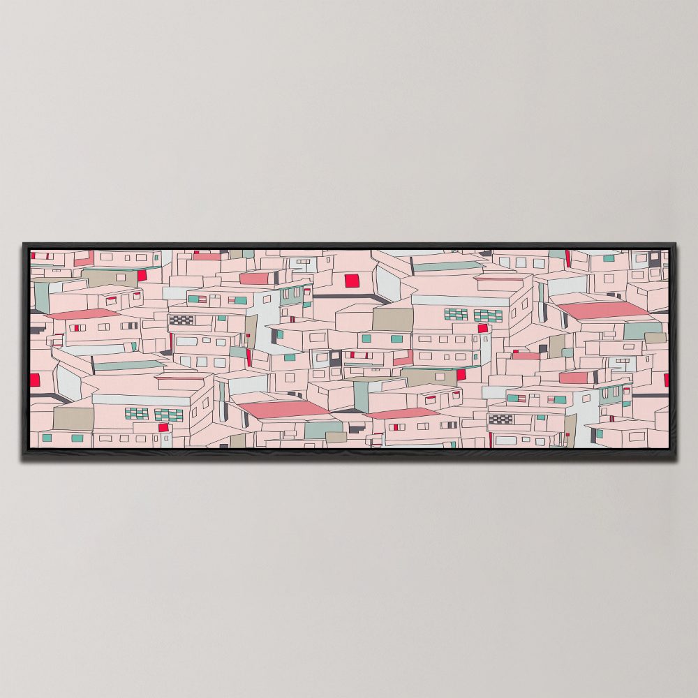 PASTEL URBAN LANDSCAPE , PANORAMIC ART