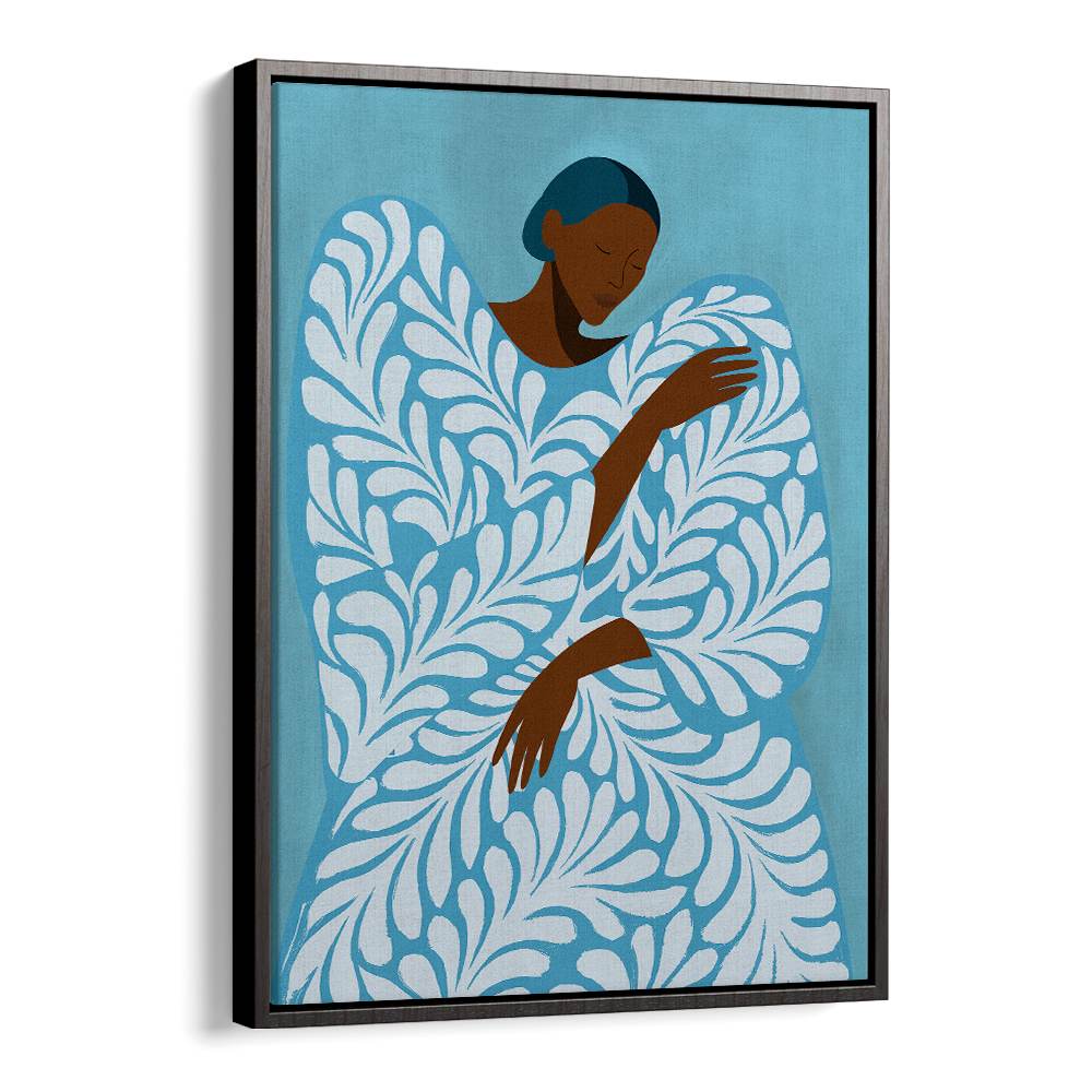 SERENE WOMAN BLUE PATTERN