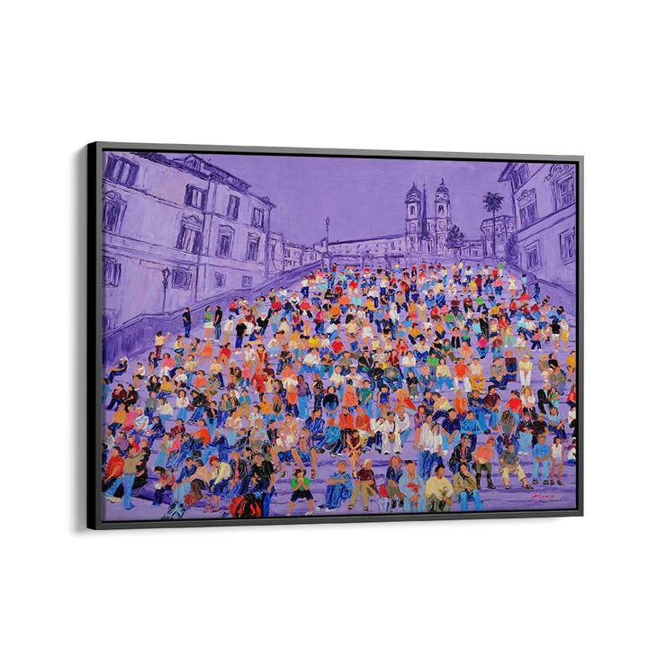 PURPLE SPANISH STEPS CROWD