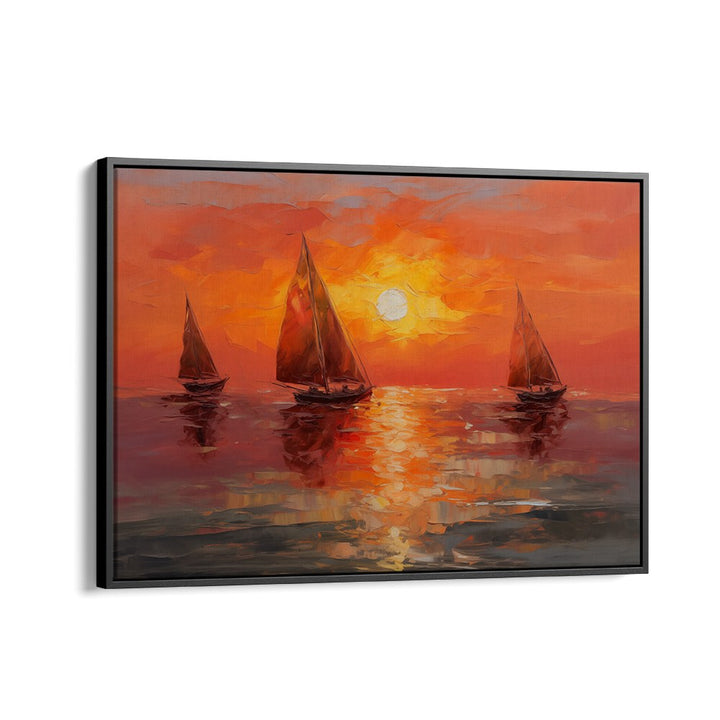 VIBRANT SUNSET SAILBOATS
