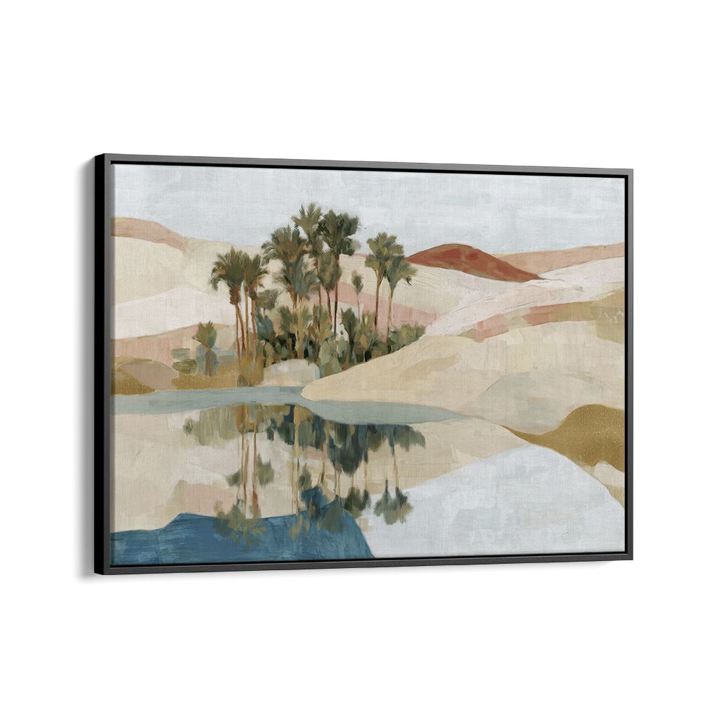 DESERT OASIS WITH PALM REFLECTION