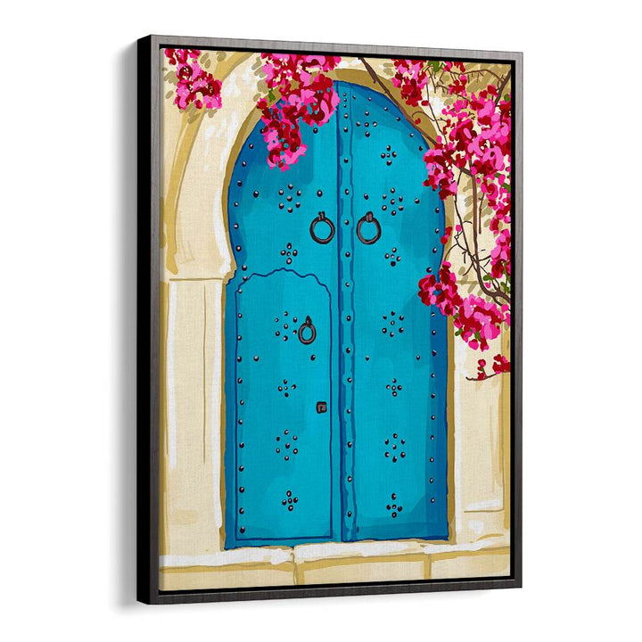BLUE DOOR AND BOUGAINVILLEA