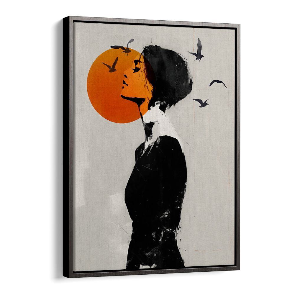 ABSTRACT WOMAN ORANGE SUN
