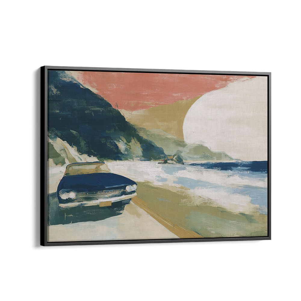 VINTAGE CAR ON SEASIDE ROAD