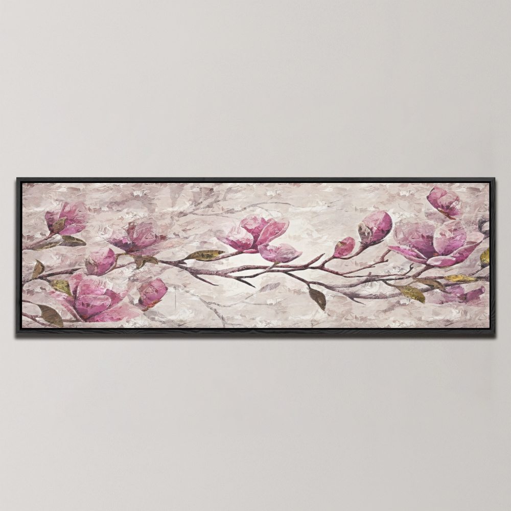 PAINTERLY MAGNOLIA BLOSSOMS , PANORAMIC ART