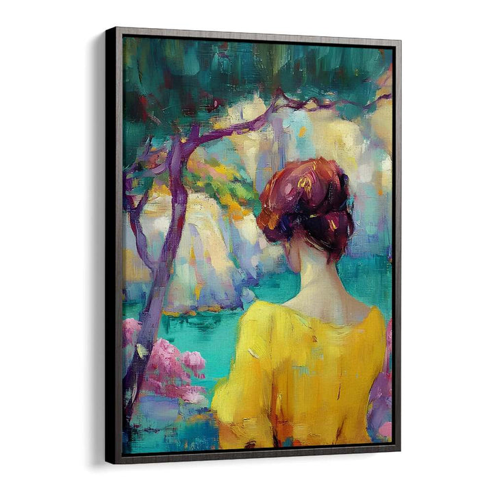 WOMAN IN COLORFUL GARDEN
