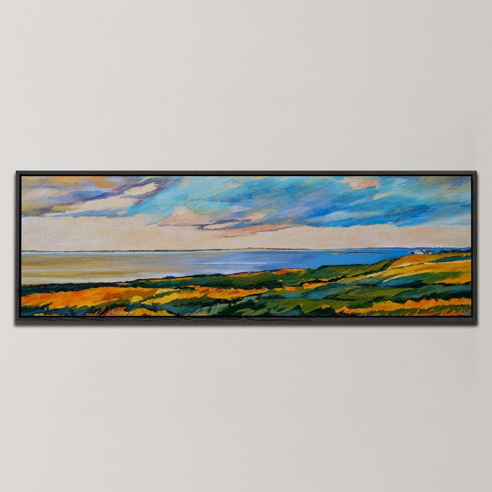 SEASIDE GOLDEN FIELDS , PANORAMIC ART