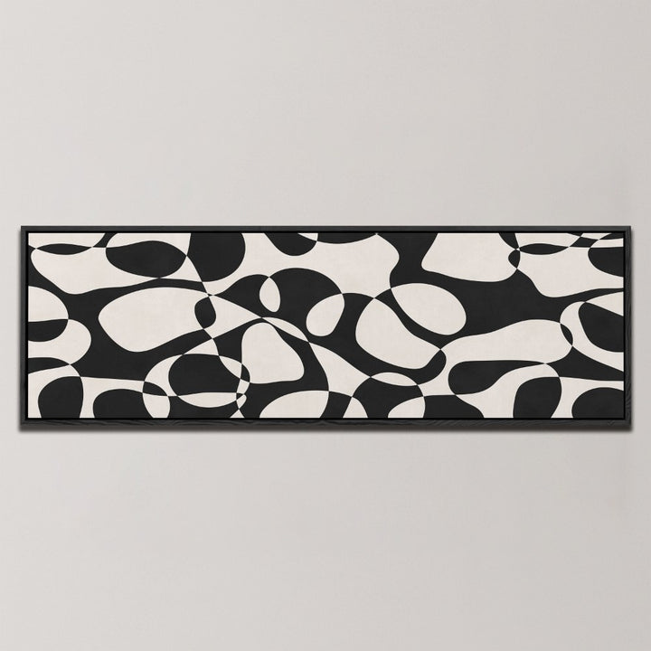 FLUID BLACK WHITE PATTERN , PANORAMIC ART