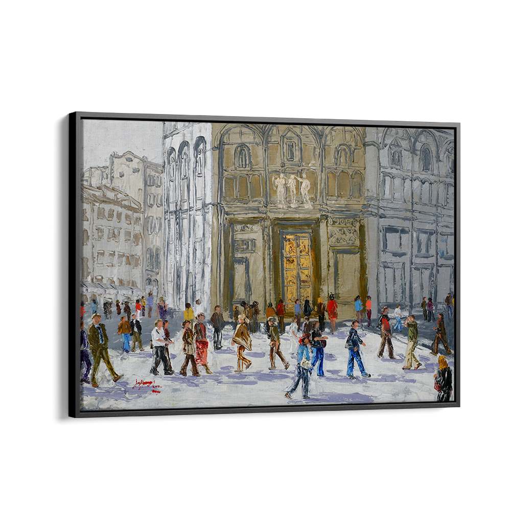 BUSTLING EUROPEAN CITY SQUARE