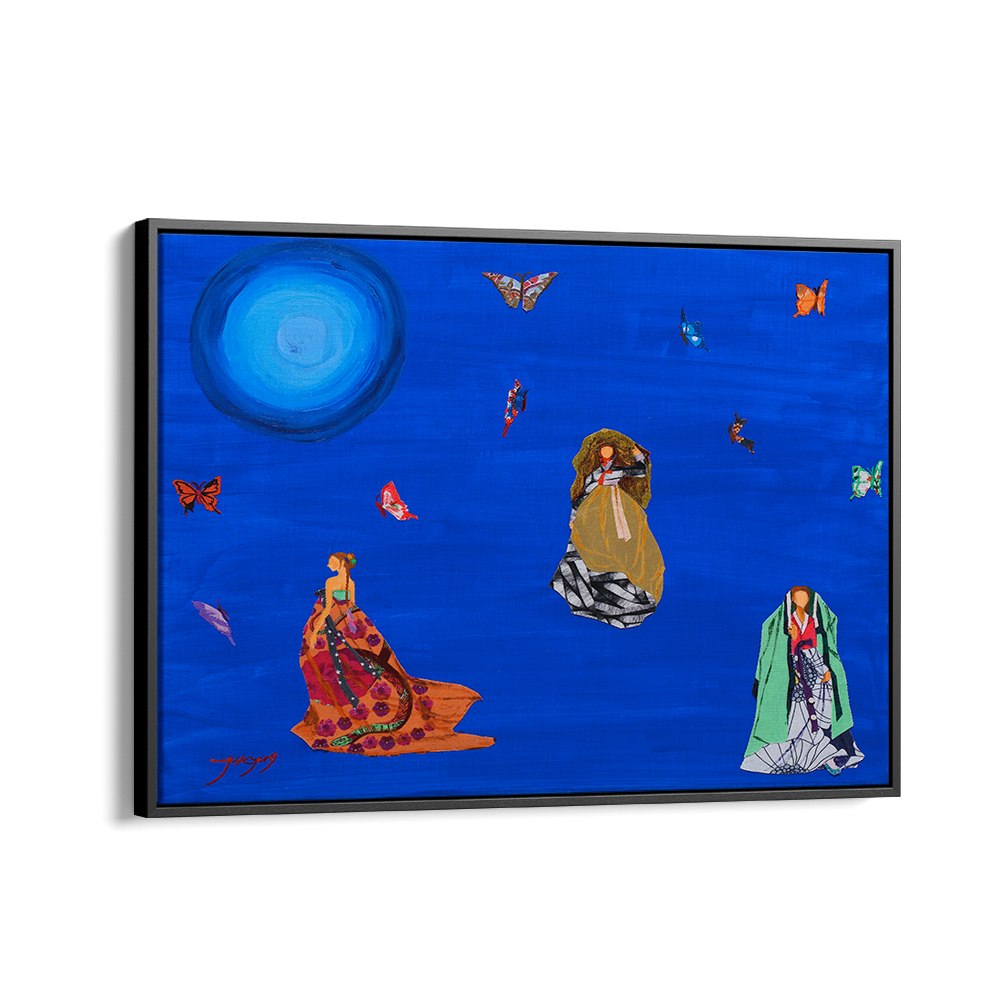 ELEGANT WOMEN FLYING BUTTERFLIES