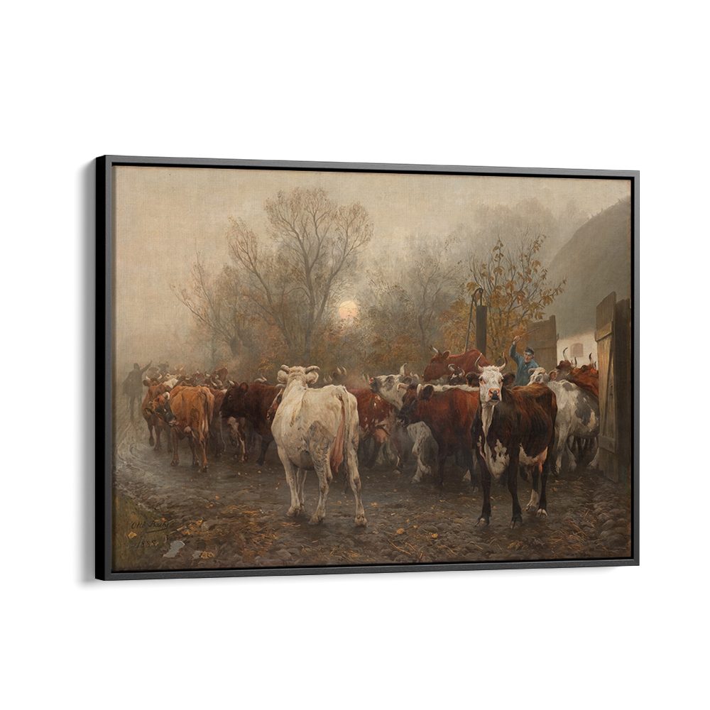 COWS DRIVEN OUT OF THE BARN