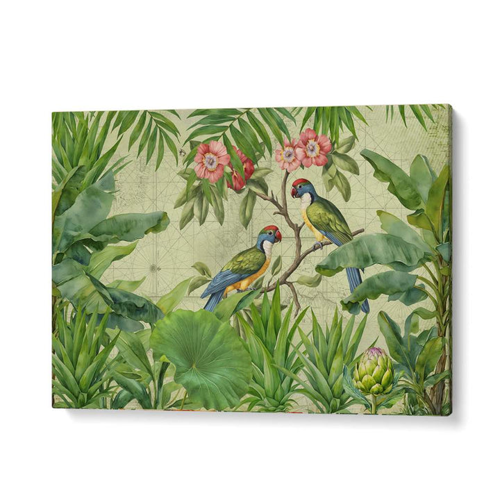 JUNGLE PARROTS VINTAGE MAP